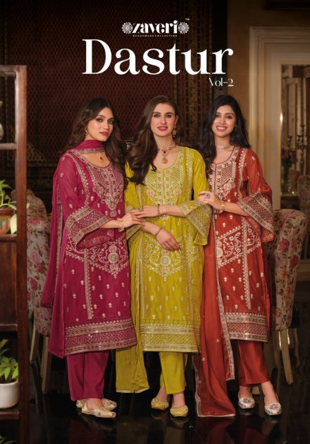 Dastur Vol 2 By Zaveri Organza Emboidery Readymade Suits 